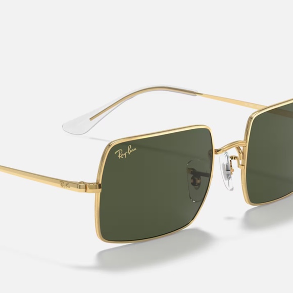 Ray-Ban Rectangle sunglasses (RB1969). Polished gold frame/G-15 green lenses - Picture 10 of 11